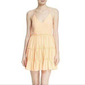 Elizabeth And James Dress Size 4 Women's Sleeveless Orange Layered Ruffle Dress